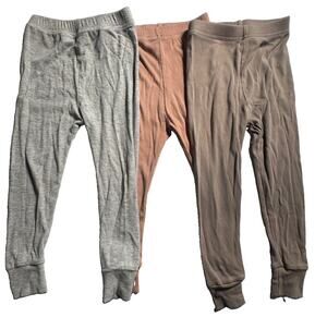 Little Bipsy Toddler Ribbed Leggings 3T-4T Gray Mauve Taupe Pants 3 Pair Lot